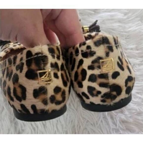 Sperry Top Bliss Leopard Leather Ballet Flats Sz 6.5 - Picture 7 of 7